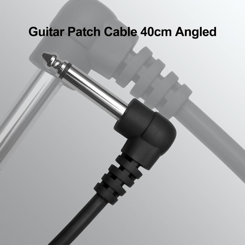 MAXCHEER Guitar Pedal Patch Cables,11 Inch, 1/4" TS Right Angled for Guitar Effect Pedal (Black 6) - Image 5